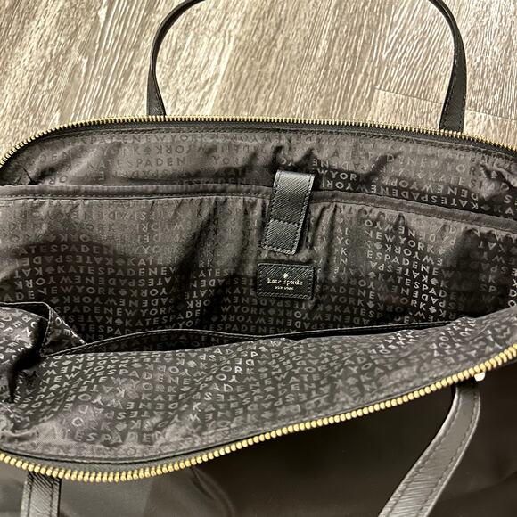 EUC Kate Spade New York Wilson Road Daveney Black Nylon Laptop Bag Briefcase - Picture 8 of 12